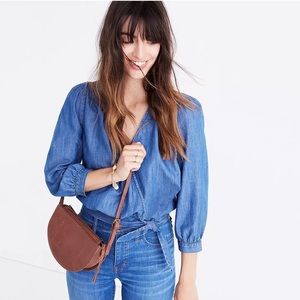 Madewell Denim Wrap Top